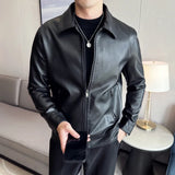 Jaqueta de Couro Gola Polo Masculina Bellaro®