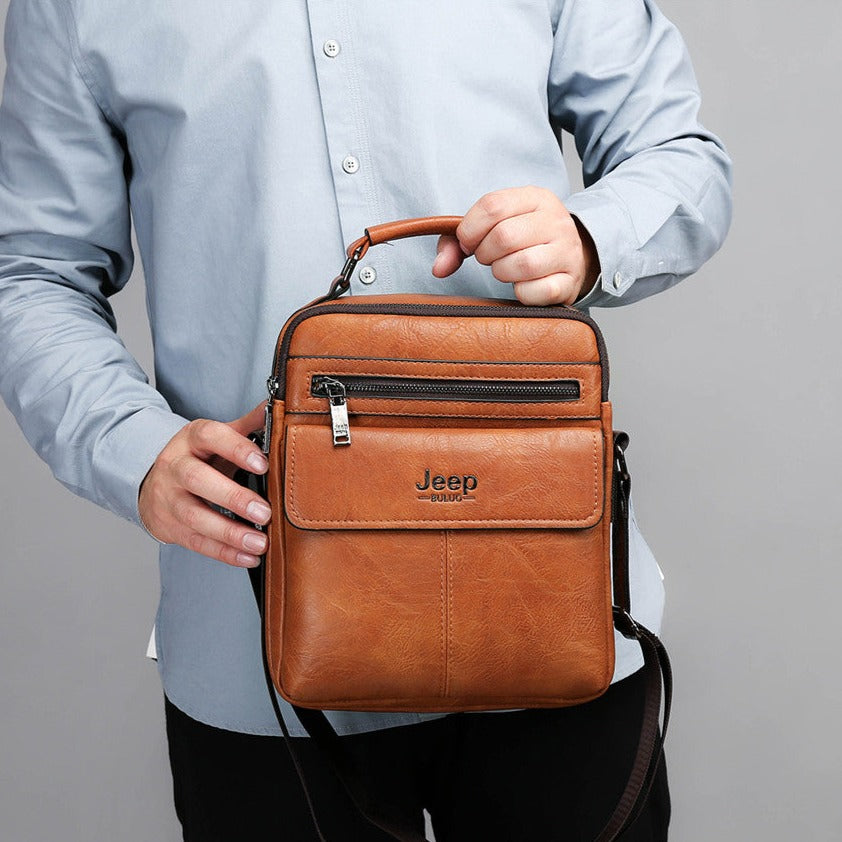 Bolsa Pequena Couro Genuíno Masculina