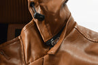 Jaqueta Longa de Couro com Capuz Masculina Bellaro®