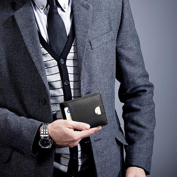 Carteira Masculina de Couro Antifurto Tecnologia RFID