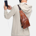 Bolsa Masculina Bag Couro Genuíno
