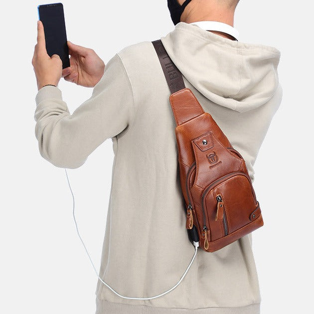 Bolsa Masculina Bag Couro Genuíno