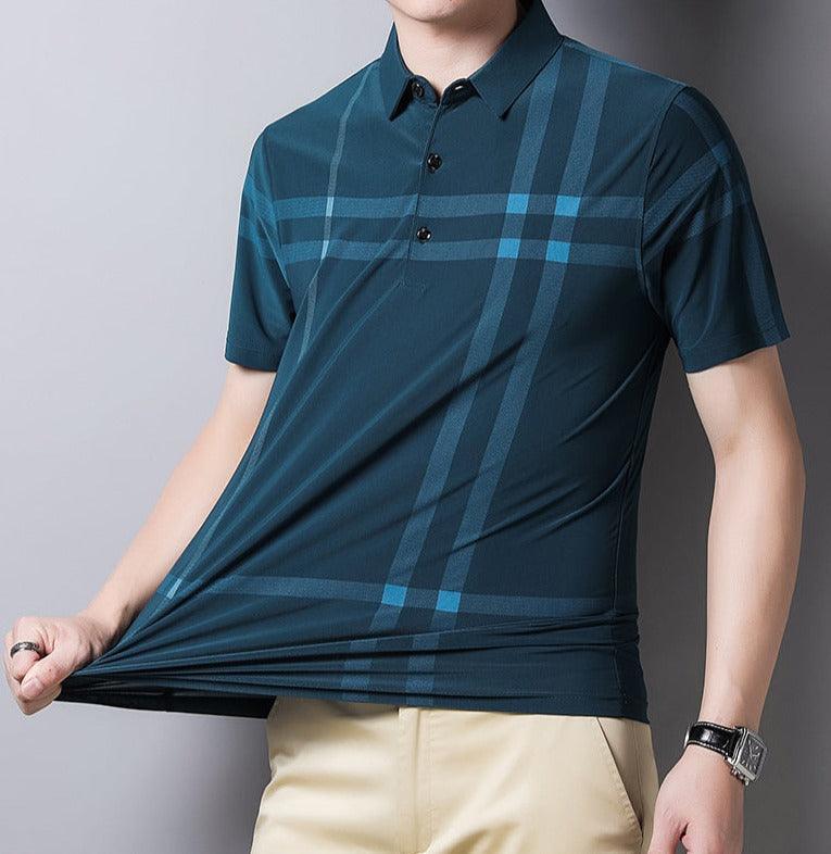Camisa Masculina Polo com Listras