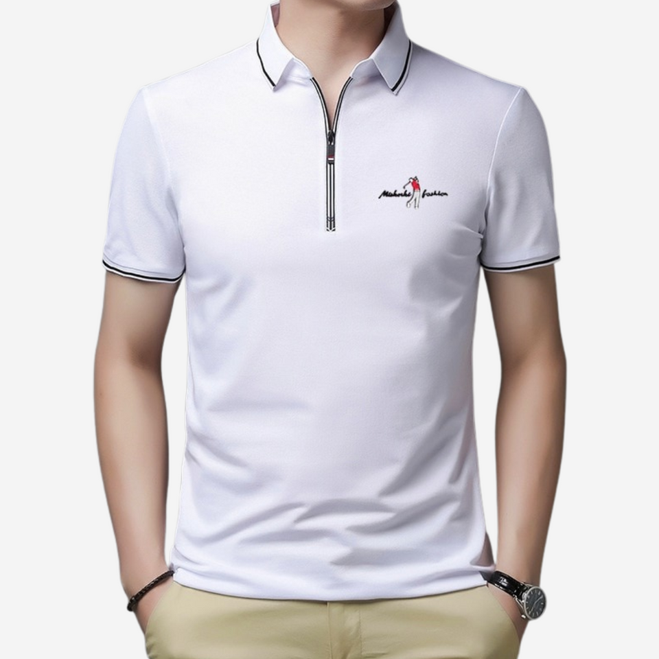 Camisa Polo Masculina com Zíper