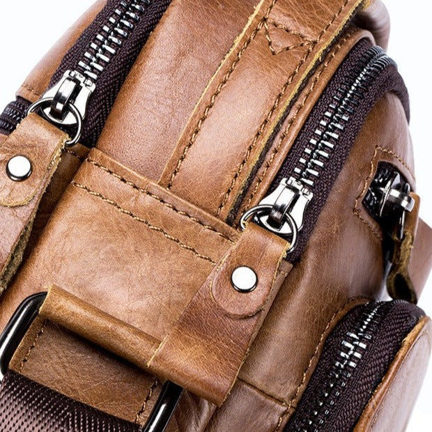 Bolsa Masculina Pequena Couro Genuíno