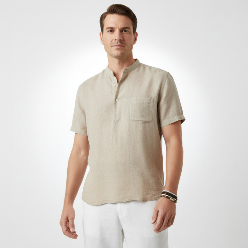 Camisa Manga Curta em Linho Masculina Bellaro®
