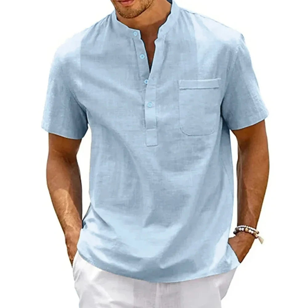 Camisa Manga Curta em Linho Masculina Bellaro®