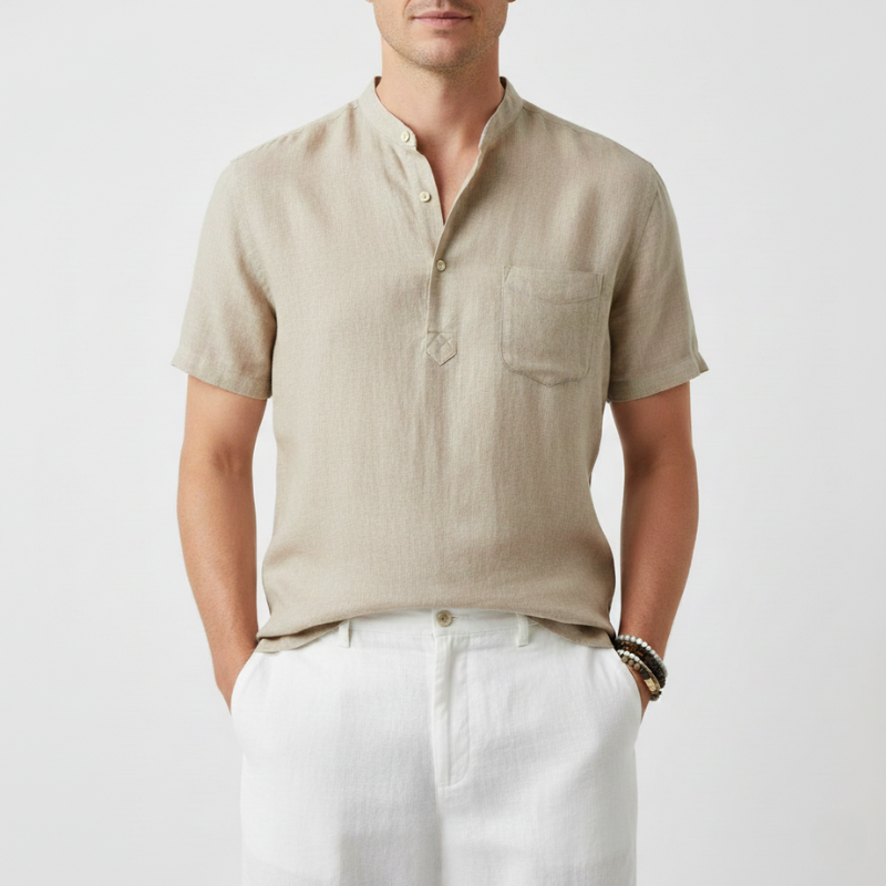 Camisa Manga Curta em Linho Masculina Bellaro®