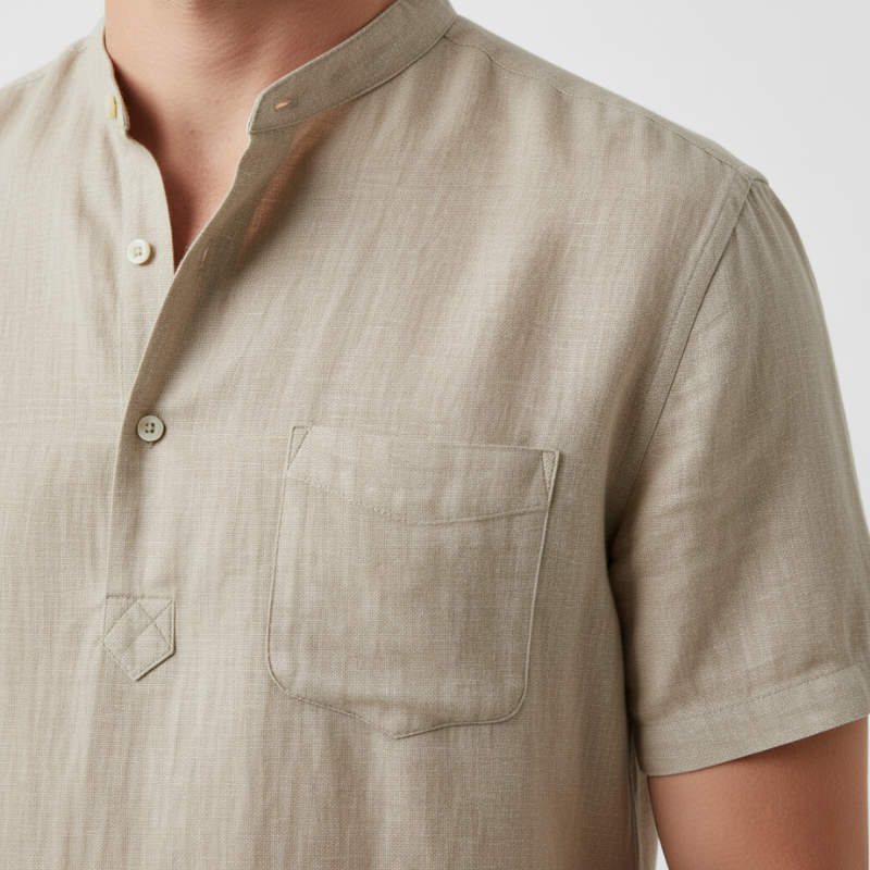 Camisa Manga Curta em Linho Masculina Bellaro®
