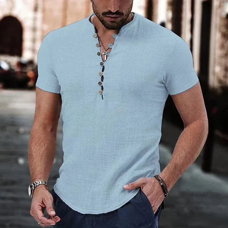 Camisa de Linho Manga Curta Masculina Bellaro®