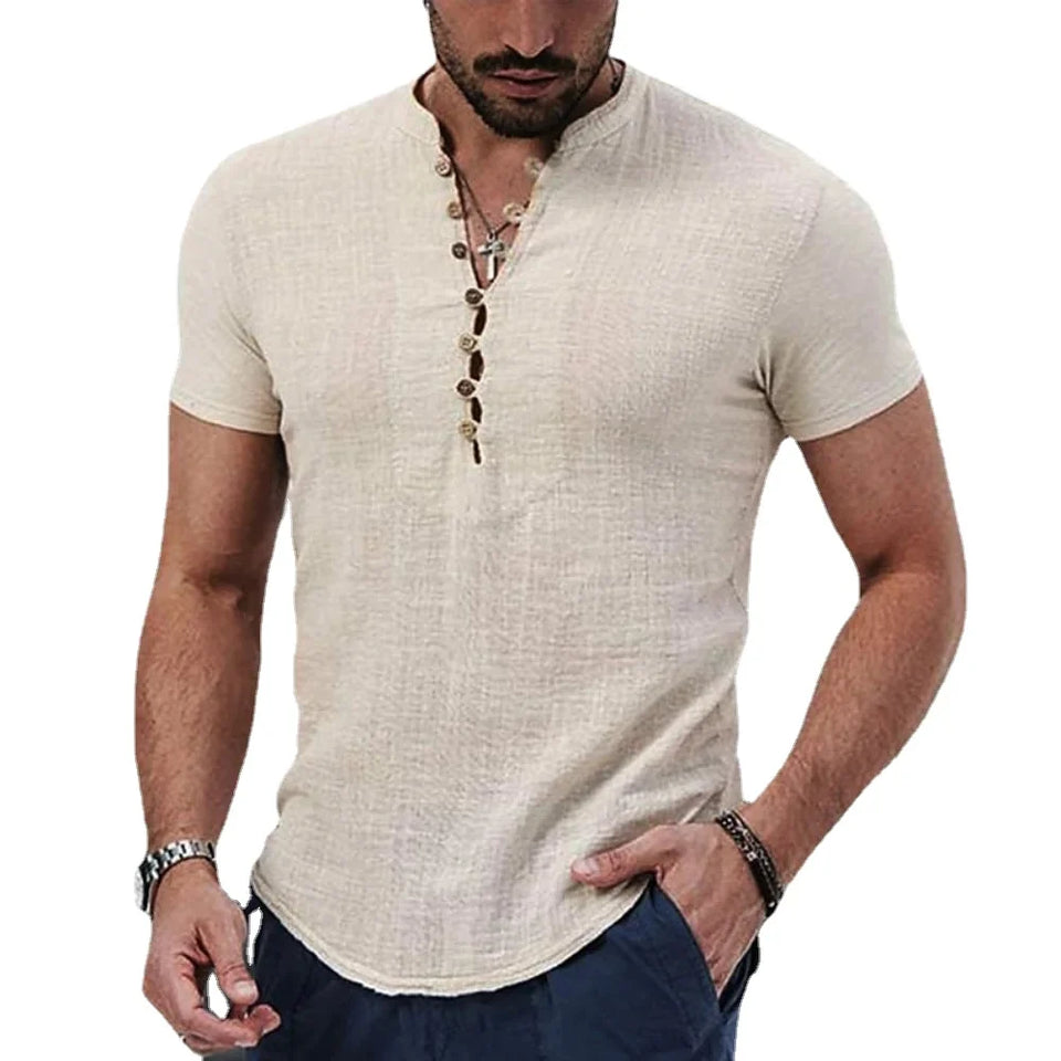 Camisa de Linho Manga Curta Masculina Bellaro®