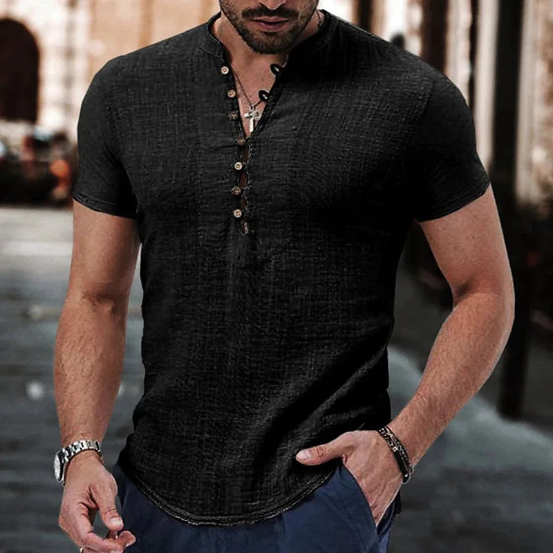 Camisa de Linho Manga Curta Masculina Bellaro®