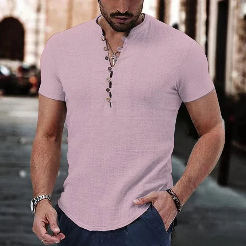 Camisa de Linho Manga Curta Masculina Bellaro®