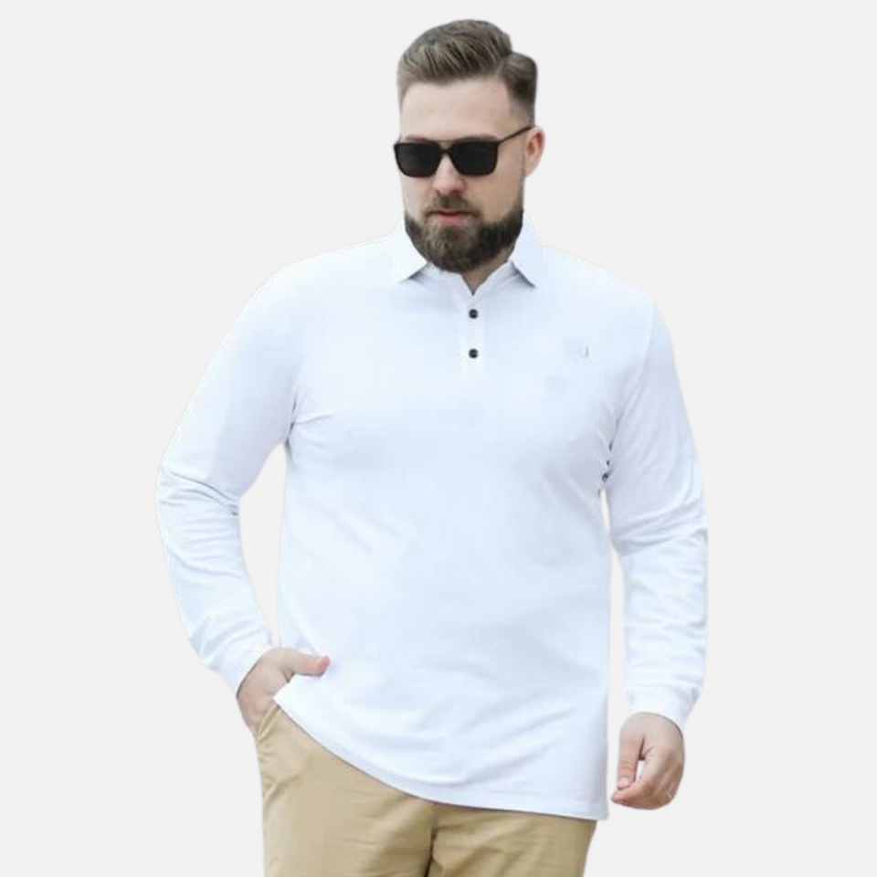 Camisa Polo Masculina Manga Longa Plus Size