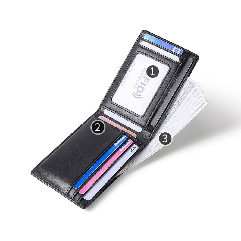 Carteira Masculina de Couro Antifurto Tecnologia RFID