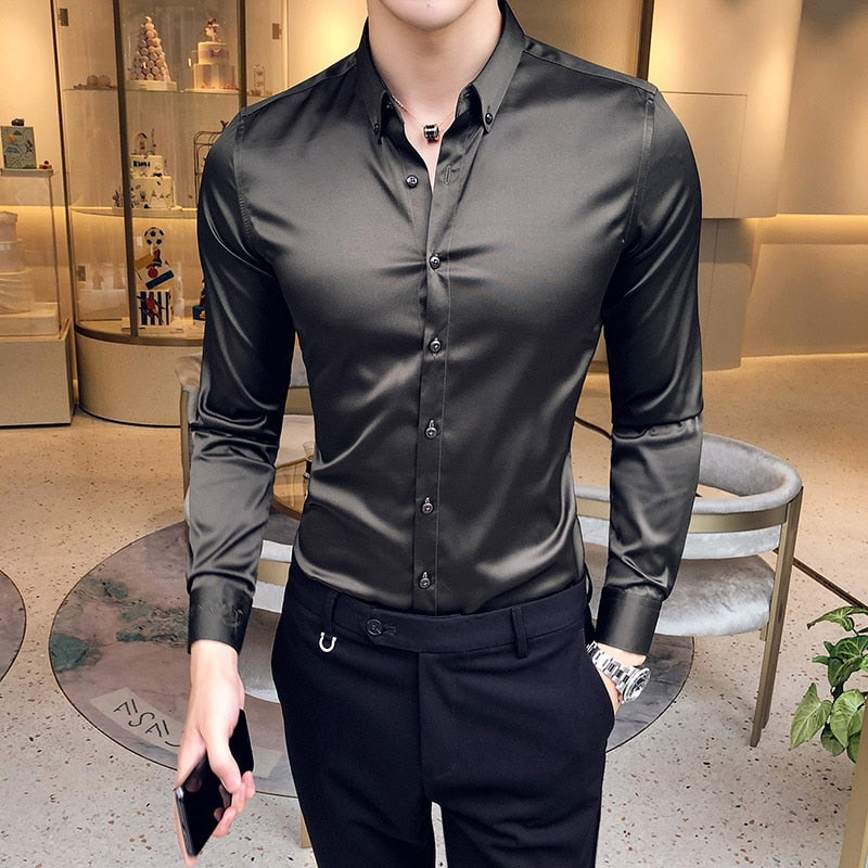 Camisa Social Masculina Slim Elegance