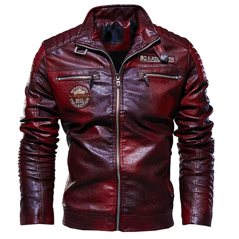 Jaqueta Masculina de Motoqueiro em Couro