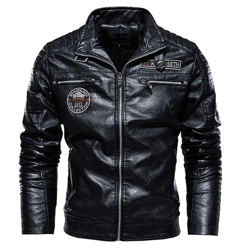 Jaqueta Masculina de Motoqueiro em Couro