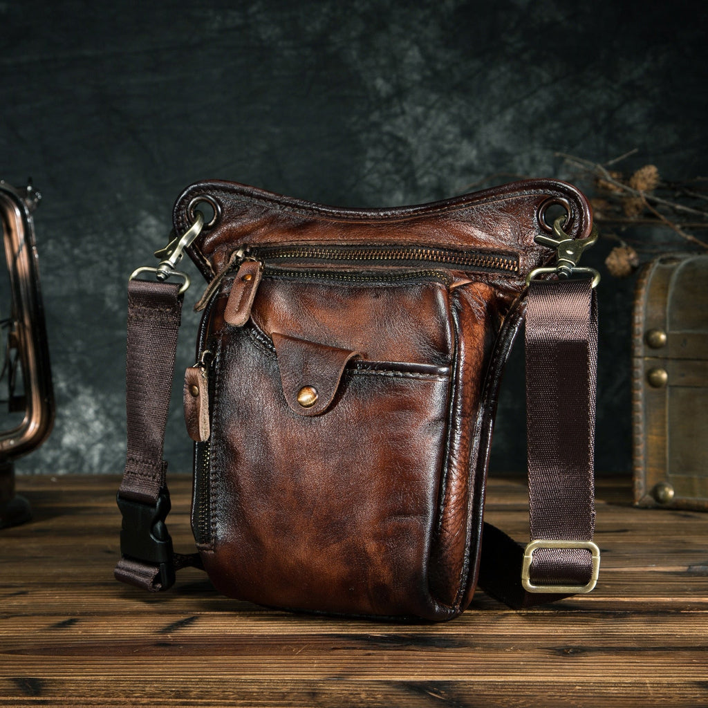 Bolsa Masculina de Cintura Couro Genuíno