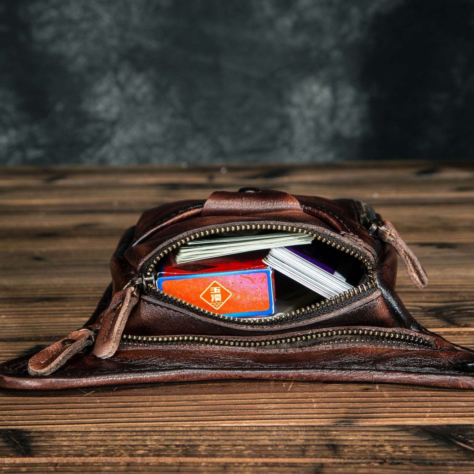 Bolsa Masculina de Cintura Couro Genuíno