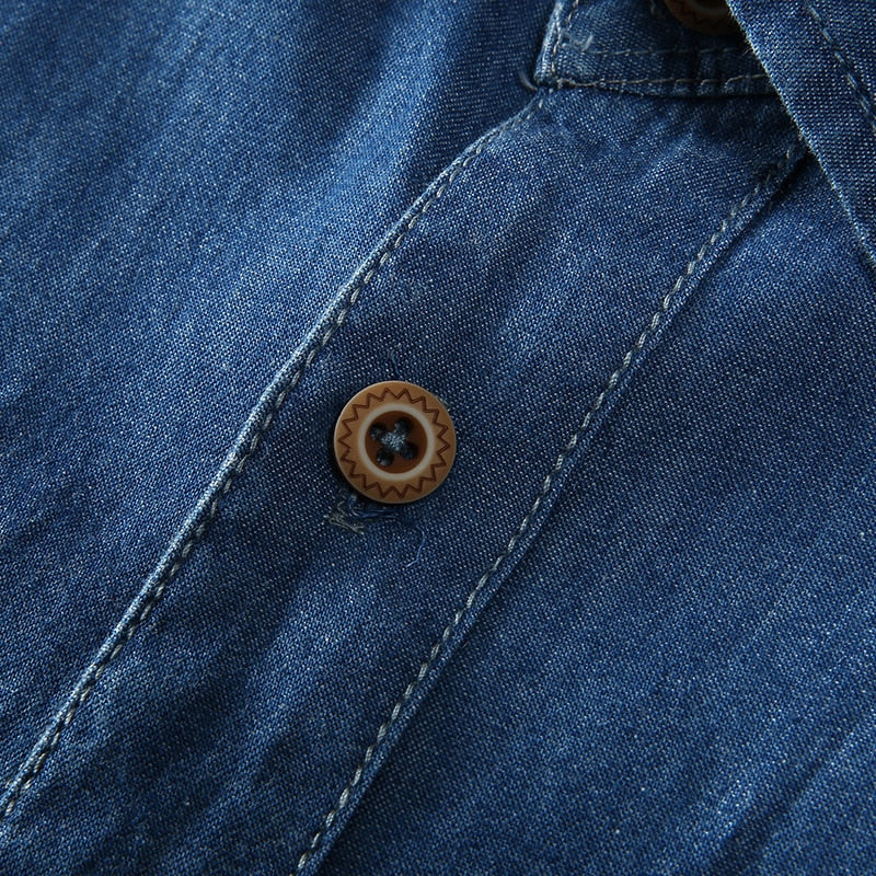 Camisa Jeans Masculina Plus Size