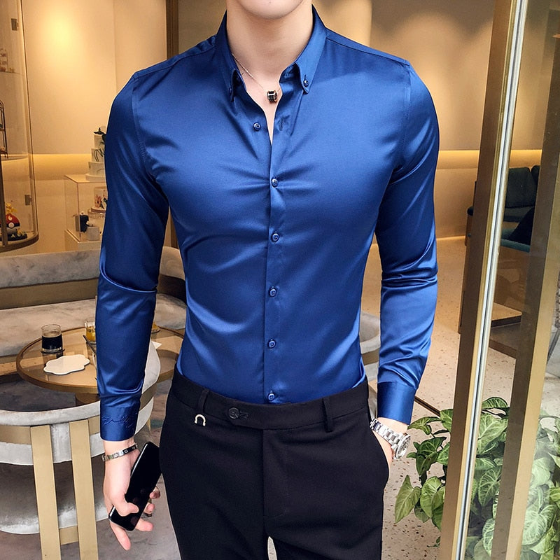 Camisa Social Masculina Slim Elegance