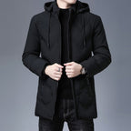 Jaqueta Masculina Longa com Capuz