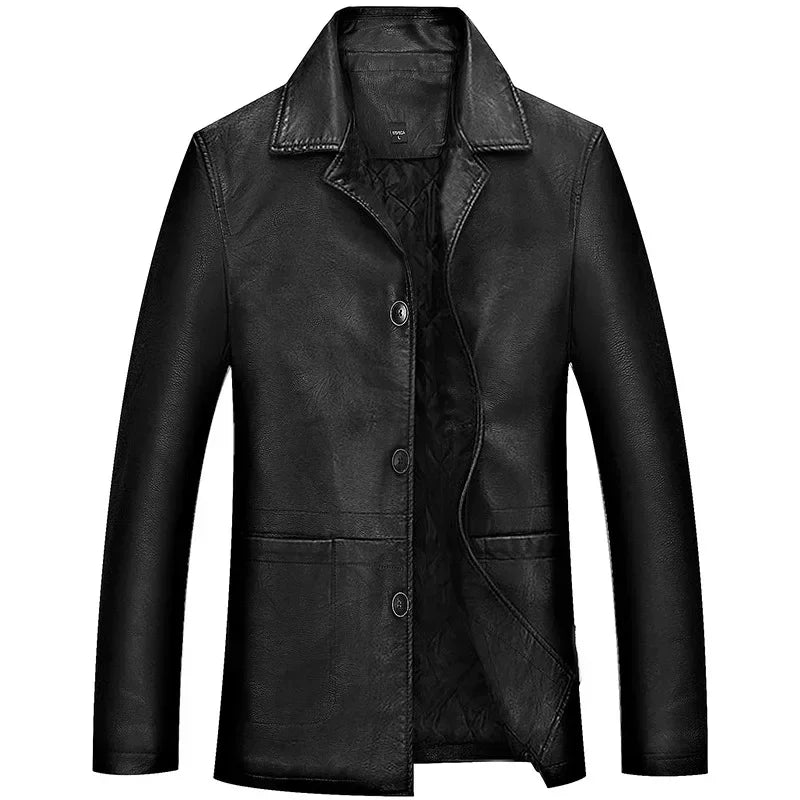 Jaqueta Gola Polo de Couro Masculina Bellaro®