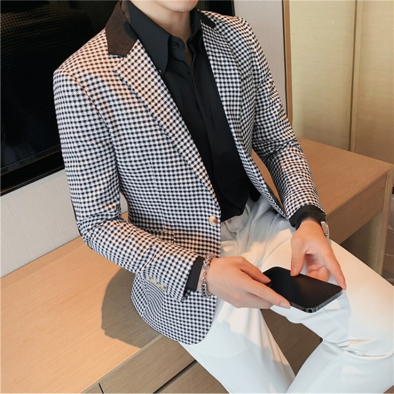 Blazer Masculino Slim Fit Xadrez Bellaro® S1036