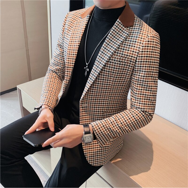 Blazer Masculino Slim Fit Xadrez Bellaro® S1036