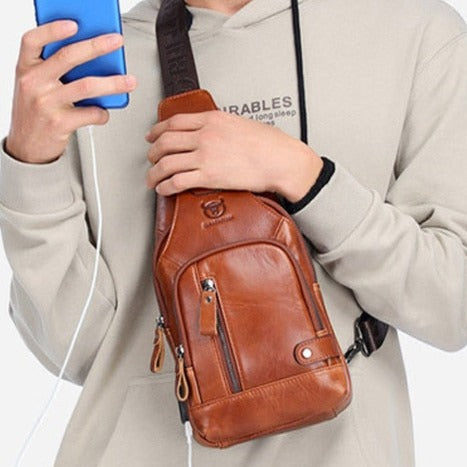 Bolsa Masculina Bag Couro Genuíno