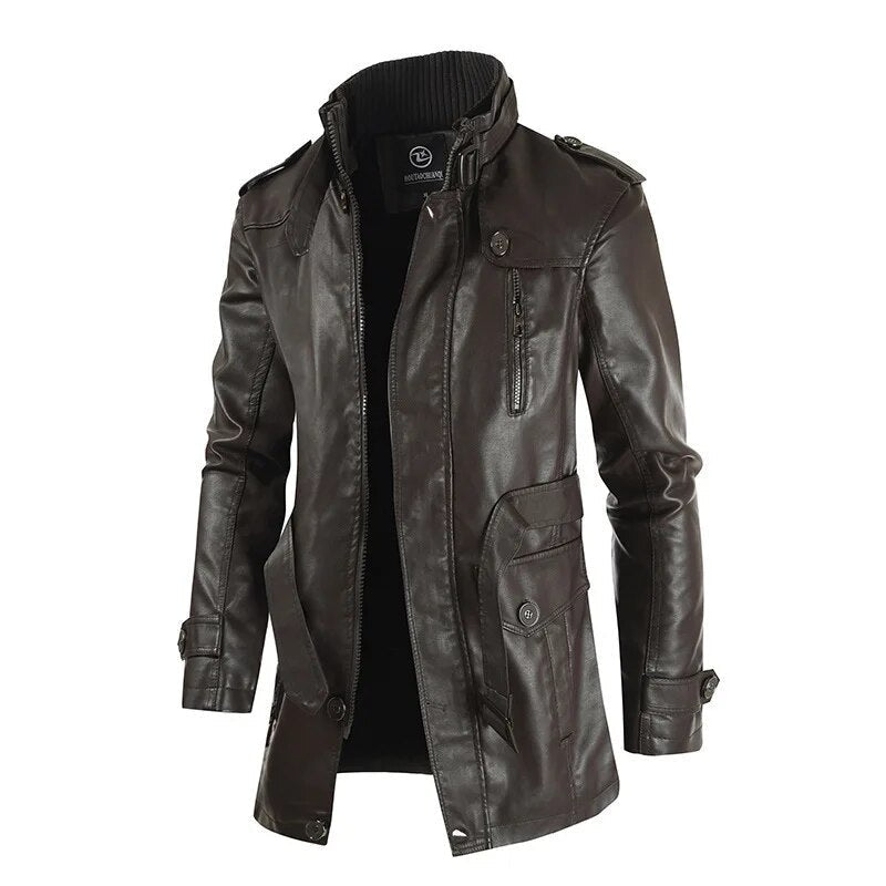 Jaqueta longa de Couro Masculina Bellaro®