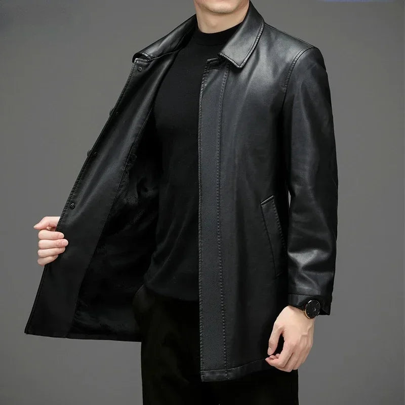 Jaqueta Longa de Couro Masculina Bellaro® S1266