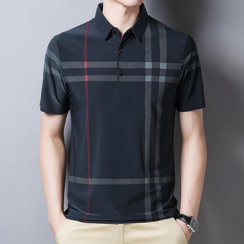 Camisa Masculina Polo com Listras