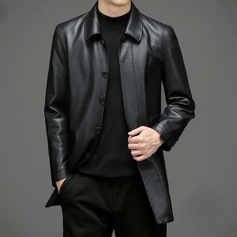 Jaqueta Longa de Couro Masculina Bellaro® S1266