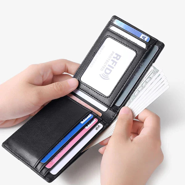 Carteira Masculina de Couro Antifurto Tecnologia RFID