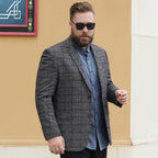 Blazer Masculino Plus Size Xadrez Grife